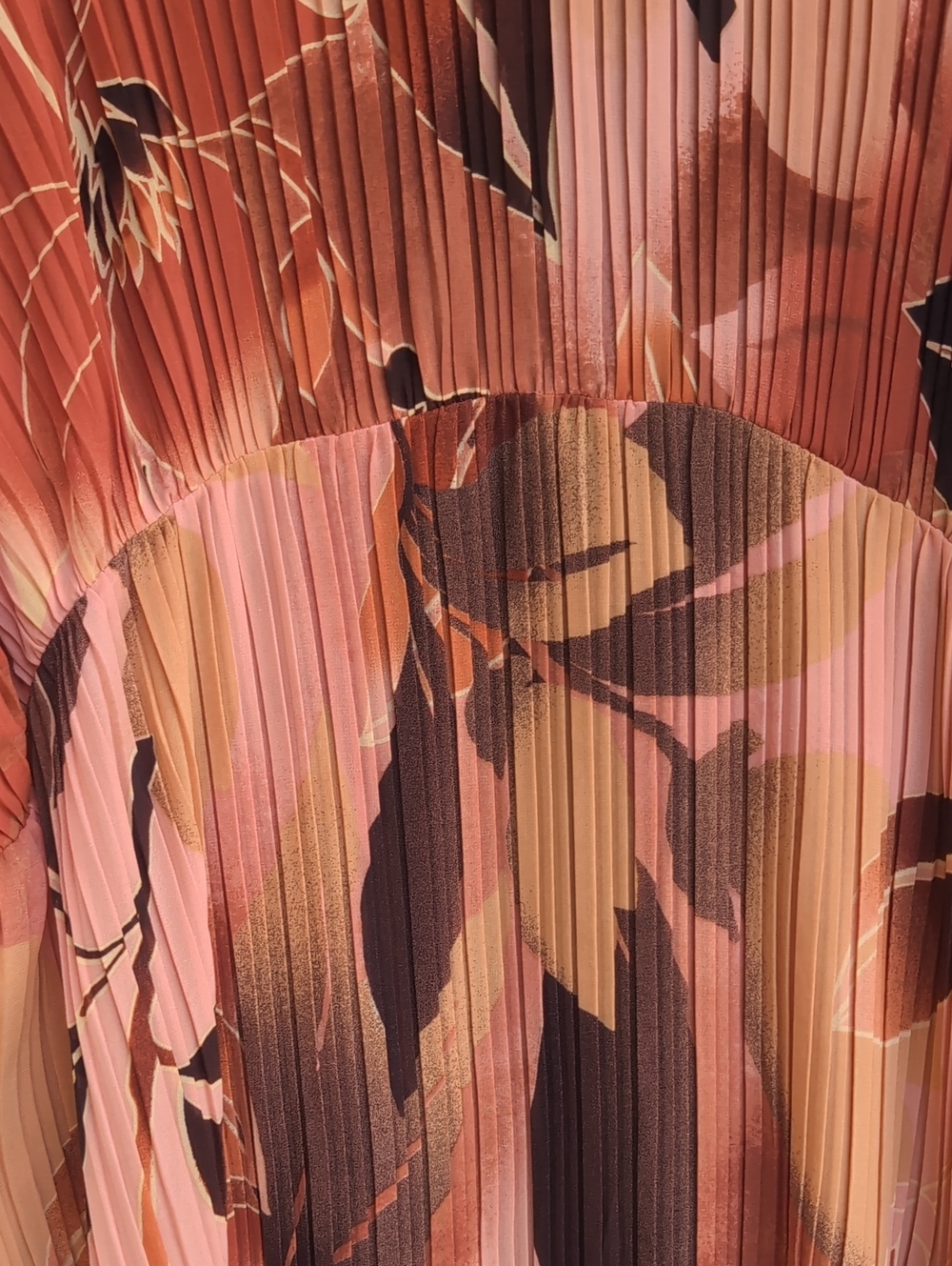 Dr 2 Pleated Floral Kimono Duster in Rust and Blush Free Size New With Tags - Picture 10 of 16